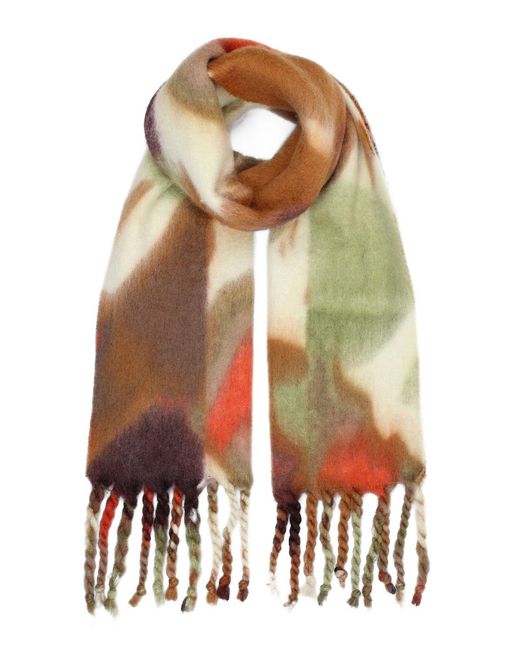 Yumi' Blue Colour Swirl Fluffy Scarf