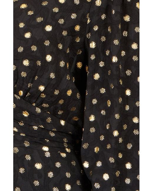 Yumi' Black Foil Print Midi Dress