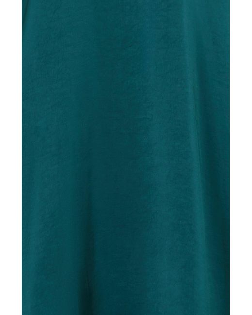 Yumi' Green Satin Midi Kimono Dress