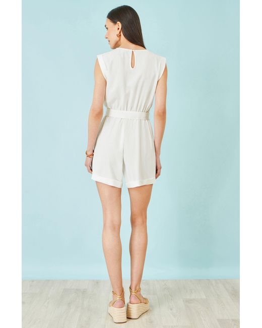 Yumi' White Utility Style Playsuit