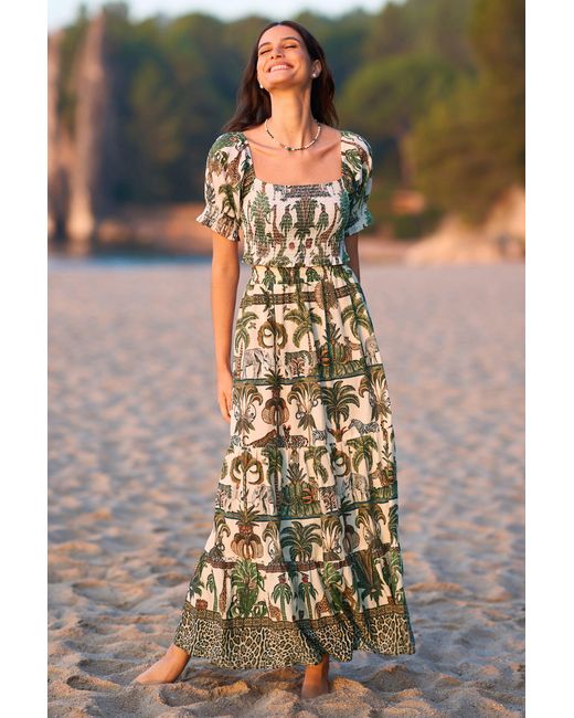 Yumi' Multicolor Cotton Voile Safari Midi Skirt