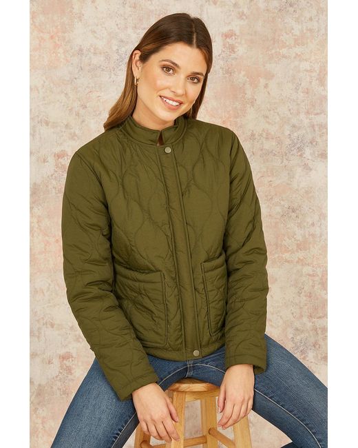 Yumi' Green Short Quilted Jacket
