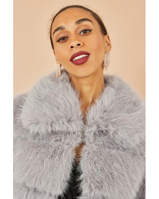 Yumi' Gray Luxe Faur Fur Coat