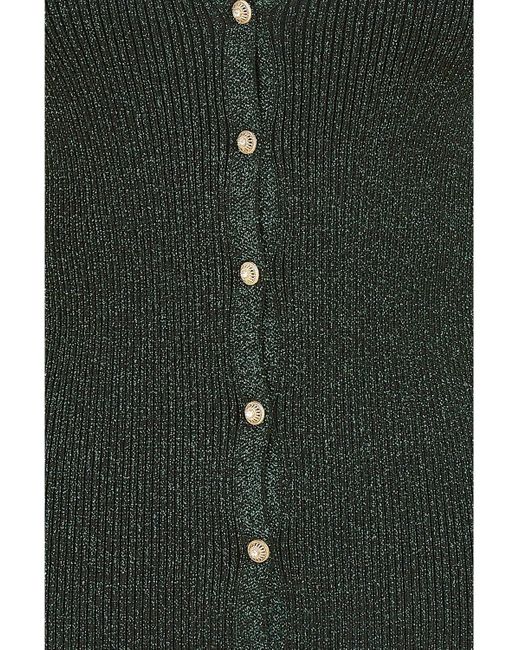 Yumi' Black Lurex Sparkle Button Cardigan