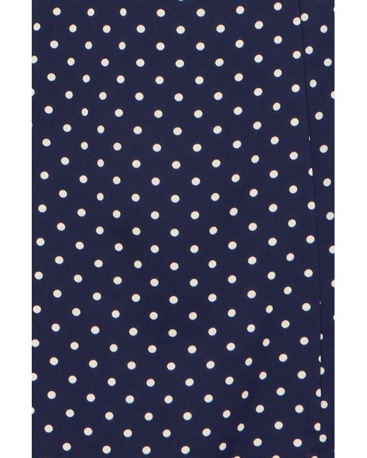 Yumi' Blue Spot Wrap Midi Tea Dress