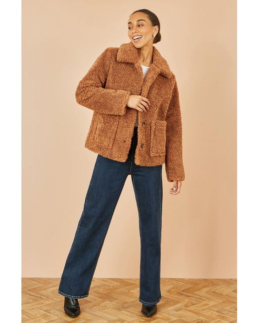 Yumi' Brown Short Teddy Bear Jacket