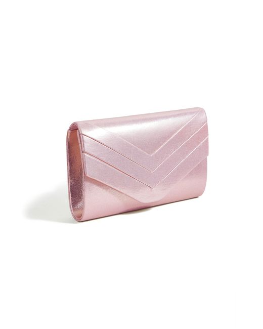 Yumi' Pink Rose Shimmer Envelope Clutch Bag