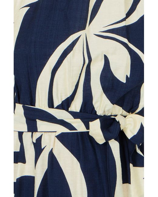 Yumi' Blue Geo Swirl Print Halter Maxi Dress