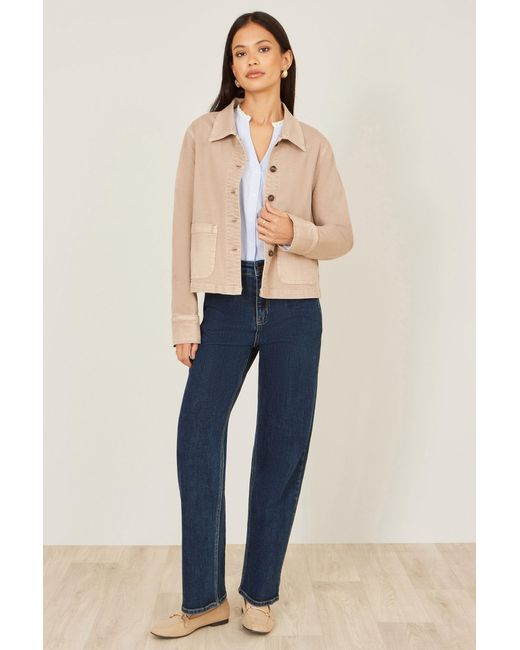 Yumi' Natural Canvas Jacket With Patch Pockets