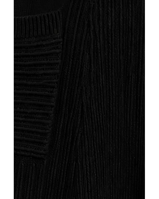 Yumi' Black Knitted Midi Skirt With Pockets