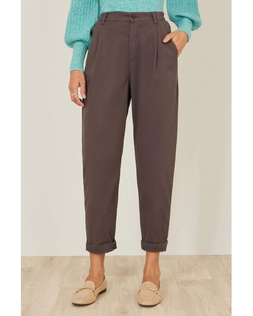 Yumi' Green Cotton Canvas Chino Trousers