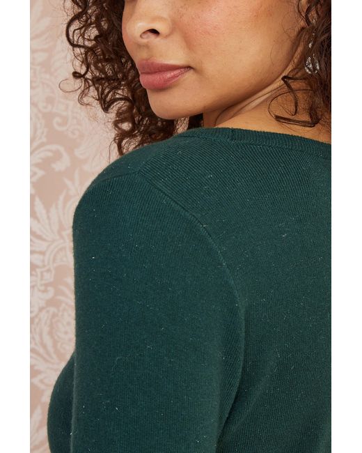 Yumi' Green Sparkle Knit Jumper