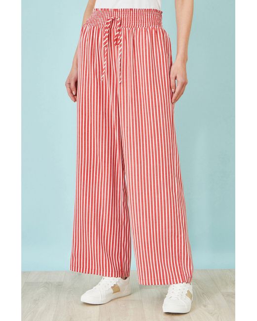 Yumi' Red Stripe Relaxed Trousers