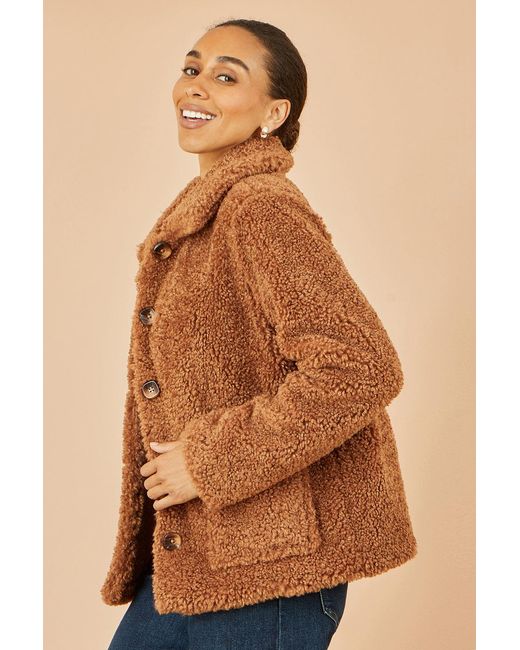 Yumi' Brown Short Teddy Bear Jacket