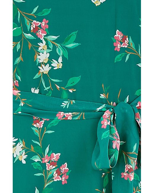 Yumi' Green Daisy Print Skater Dress