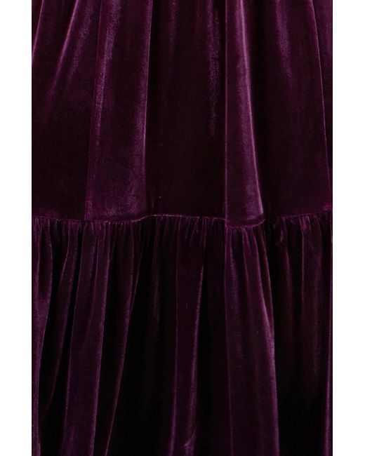 Yumi' Purple Velvet Midi Dress
