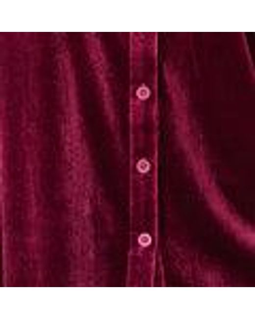 Yumi' Purple Velvet Relaxed Fit Shirt