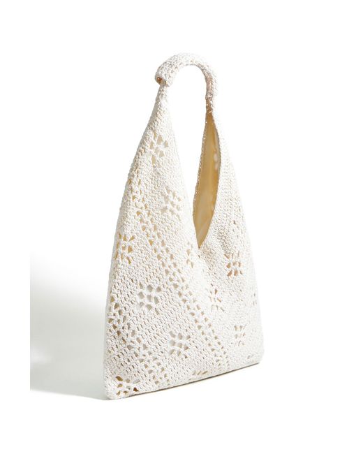 Yumi' White Crochet Hand Bag