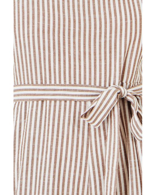 Yumi' Blue Stripe Strappy Jumpsuit