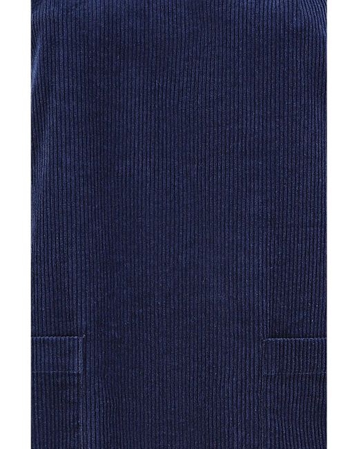Yumi' Green Cord Tunic Dress With 3/4 Sleeves And Pockets