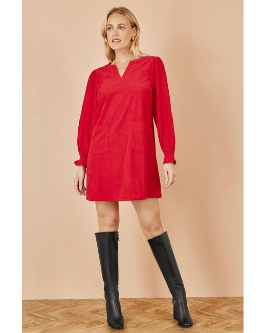Yumi' Red Cord Tunic With Ruched Sleeve