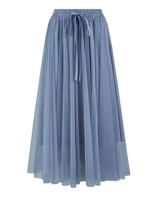 Yumi' Blue Mesh Tulle Skirt