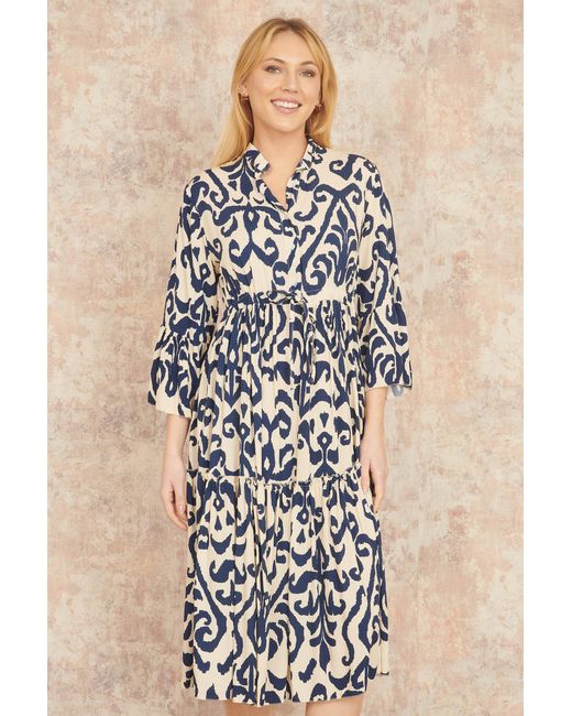 Yumi' Natural Block Print Kaftan