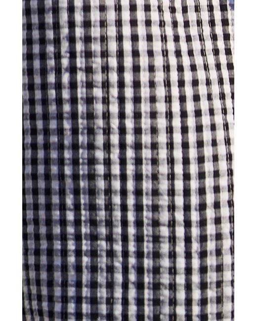Yumi' Blue Gingham Frill Collar Jacket