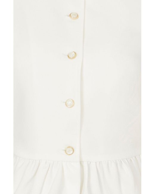 Yumi' White Peplum Fitted Jacket
