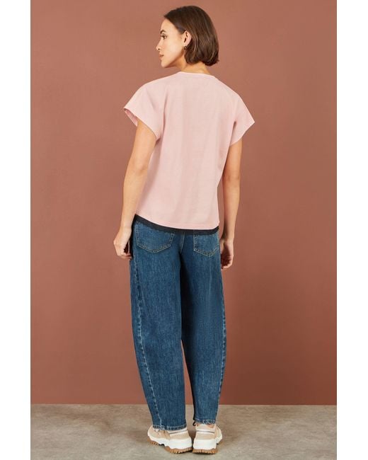 Yumi' Pink Bow T-Shirt With Lace