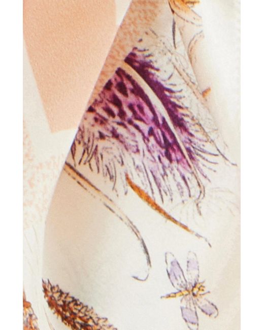 Yumi' Natural 100% Silk Delicate Floral Print Scarf