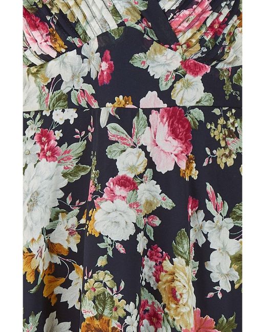 Yumi' Natural Floral Tiered Midi Dress