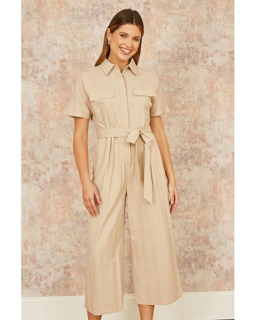 Yumi' Natural Utility Relaxed Fit Jumpsuit