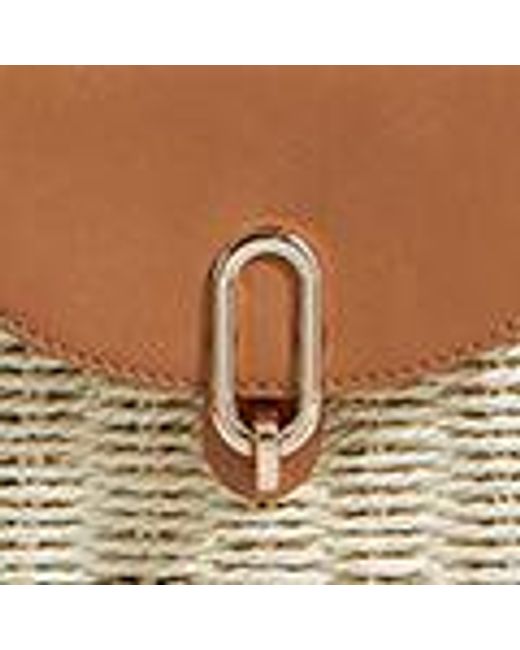 Yumi' Brown Natural Woven Bag With Top Handle