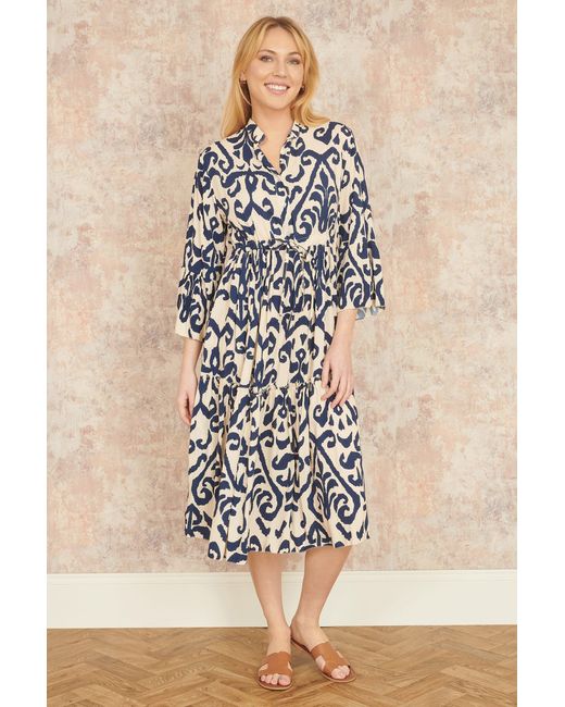 Yumi' Natural Block Print Kaftan