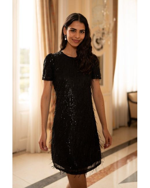 Mela London Mela Dripping Sequin Tunic Dress in Black Lyst UK