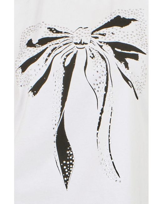 Yumi' White Bow T-Shirt With Lace