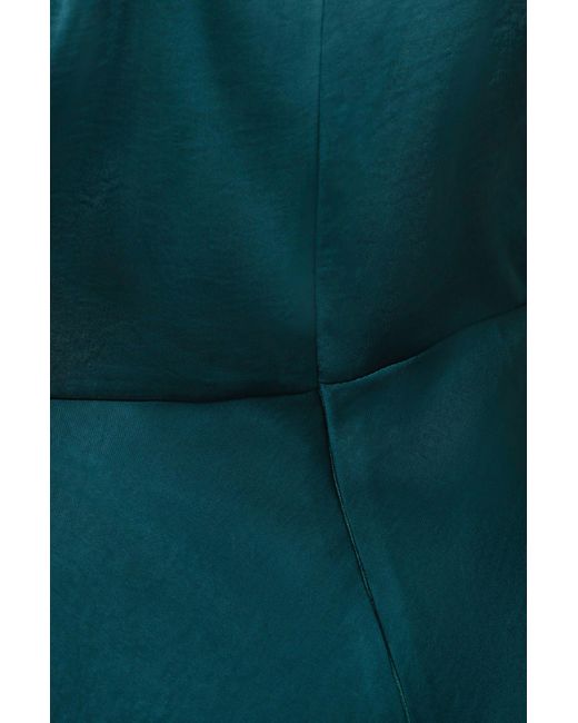 Yumi' Green Satin Halter Neck Midi Dress