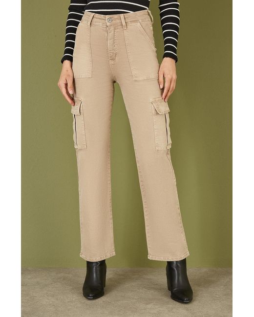 Yumi' Green Stone Stretch Cargo Canvas Stretch Pants