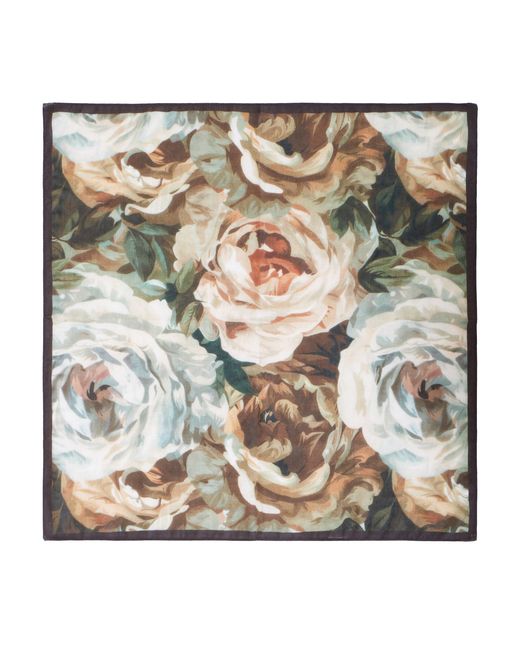 Yumi' Brown Viscose Autumnal Floral Scarf
