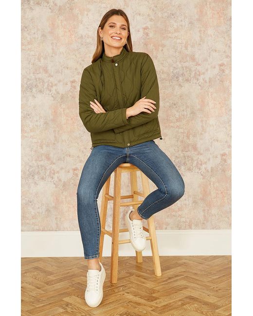 Yumi' Green Short Quilted Jacket