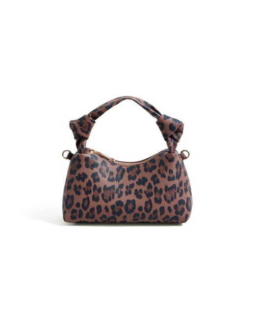 Yumi' White Leopard Small Shoulder Bag