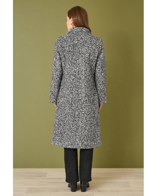 Yumi' Green Boucle Long Line Coat