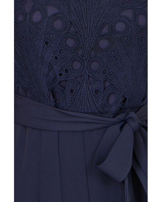 Yumi' Blue Lace Sleeveless Jumpsuit