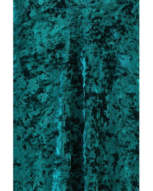 Yumi' Blue Velvet Tunic Dress With 3/4 Sleeves