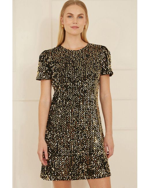 Yumi' Metallic Sequin Tunic Dress