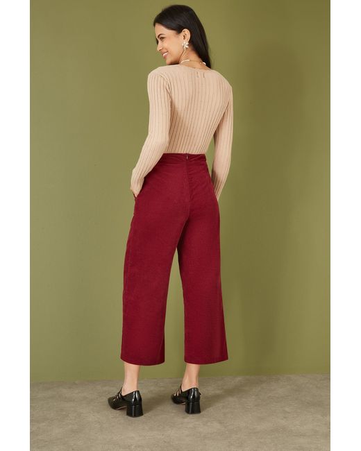 Yumi' Red Oatmeal Fitted Rib Button Up Cardigan