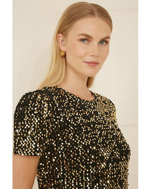 Yumi' Metallic Sequin Tunic Dress