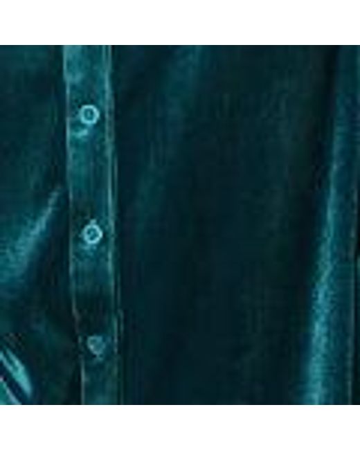 Yumi' Blue Velvet Relaxed Fit Shirt