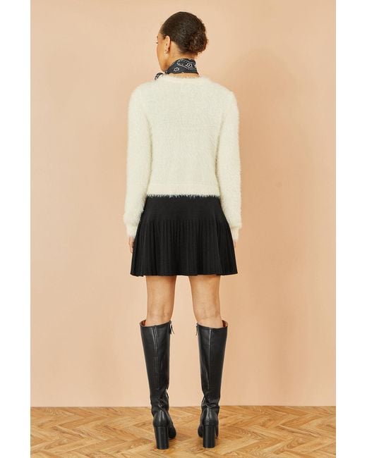 Yumi' Natural Eyelash Fluffy Knit Bolero With Tie Front